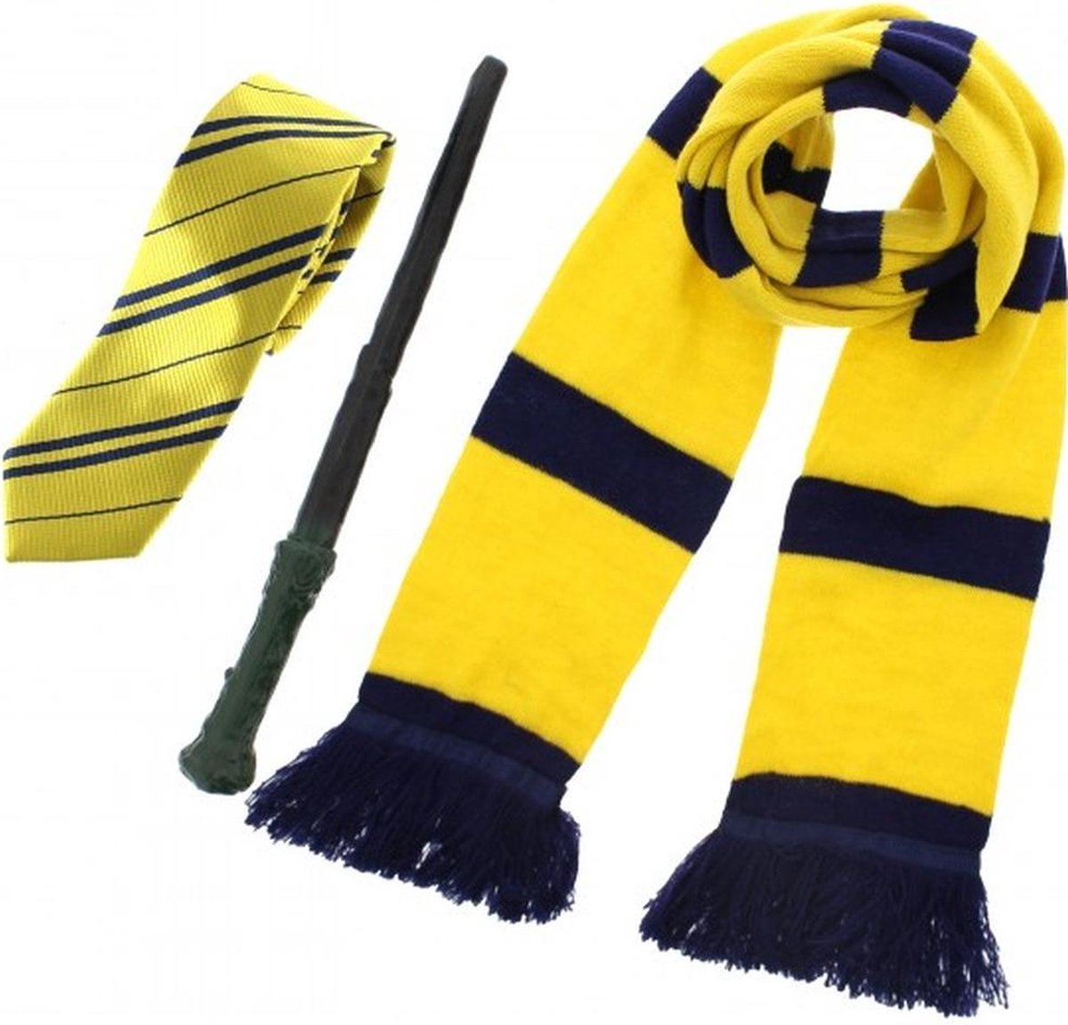 Zacs Alter Ego Harry Potter Kostuum Accessoire Set Harry Potter hufflepuff wizard/witch 3 piece set Geel/Blauw